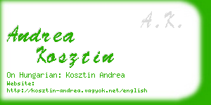 andrea kosztin business card